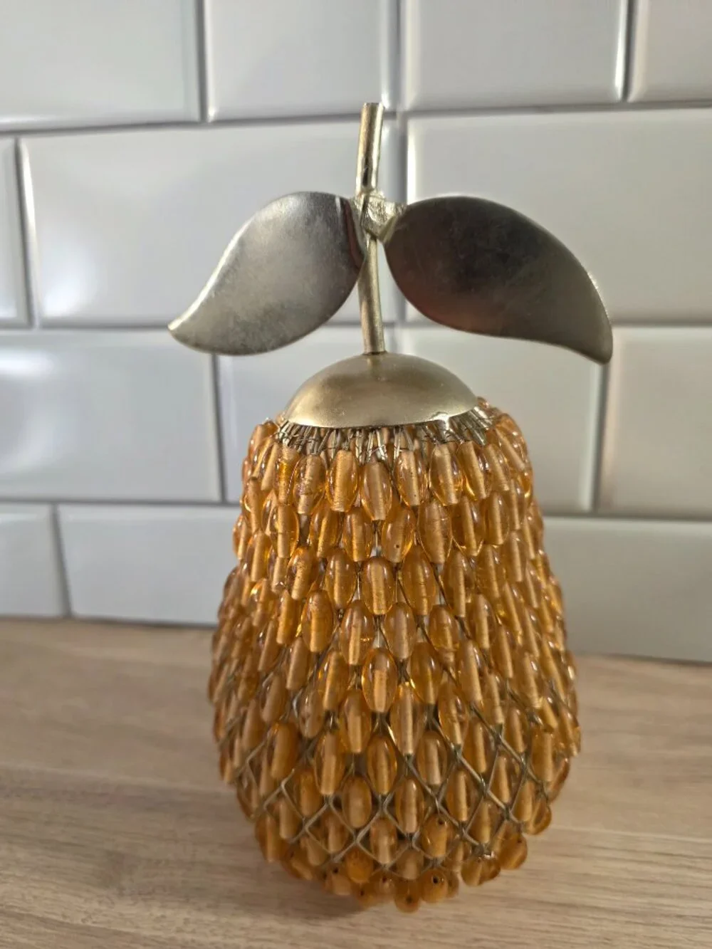 Beaded Pear Candle Holder Cozy Home Decor